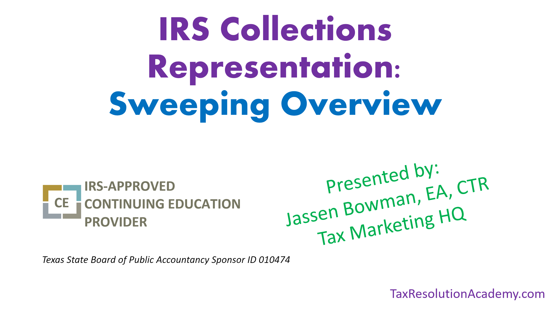 IRS Collections Representation A Sweeping Overview Tax Resolution
